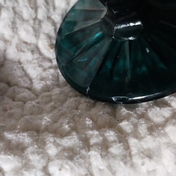 Vintage Pressed Glass Pedestal Compote Bowl Diamond Point - Picture 8 of 8